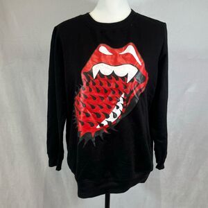 Rolling Stones black spiked tongue rock sweatshirt size small